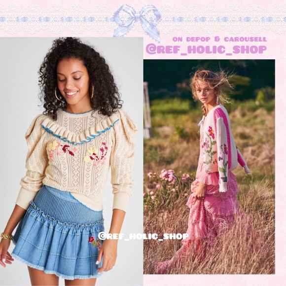 LoveShackFancy Rennley Sweater/Flossie Cardigan - Picture 3 of 11